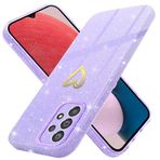 Yichxu Samsung Galaxy A13 4G için cep telefonu kılıfı, parıltılı, kalp, aşk, silikon, TPU darbeye dayanıklı, tamponlu kılıf, parlak, ultra ince, çizilmeye karşı dayanıklı koruyucu kılıf, Samsung A13