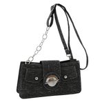 YIGEBAG Kadın modası askılı çanta trend zincir denim postacı çantası çok yönlü kızlar için yüksek kaliteli büyük çanta seyahat tatil için, Siyah