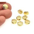 Yiğit Aksesuar 10 Adet Midye Gold Kararma Yapmaz Bileklik Kolye Halhal Ara Aparatı