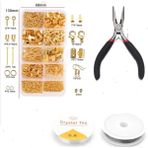 Yiğit Aksesuar 713 Parça Penseli Gold Küpe Yapım Seti Takı Malzemeleri - Renkli