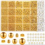 Yiğit Aksesuar Dev Gold Ara Aparat Boncuk ve Beyaza Gold Harf Boncuk Seti Takı Bileklik Yapım Seti Hobi Malzemeleri