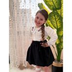 Yiğit Butik Balon Etekli Nakış Işleme Gömlekli Kız Çocuk Takım - 3 - 4 Yaş - Siyah