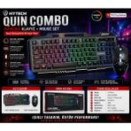 Yiğit Elektronik 34 Hytech Quin Combo Rgb Gaming Klavye Mouse Seti Türkçe Q Işıklı Oyuncu Seti - USB