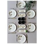 Yiğit Seramik Züccaciye Akasya Model 6 Kişilik 14 Parça Röfyeli Modern Kahvaltı - Brunch Takımı