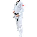 Yiğit Spor Taekwondo Elbisesi Siyah Yaka Fitilli Kumaş + Kuşak + Kişiye Özel Isim Yazılı - 200 cm