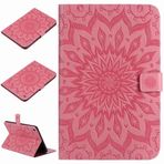 Yiizy Apple IPad Mini 4 için Kılıf Kapak, Güneş Kabartmalı Stil Deri İnce Ayakta Koruyucu Kapak Kimlik ve Kredi Kartı Yuvaları Cepler Manyetik Kayış Cüzdan Kılıfı Kapaklı Kılıf (Açık Pembe)