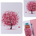 Yiizy Apple IPad Mini 4 için Kılıf Kapak, Kırmızı Kalp Ağacı Tarzı Birinci Sınıf Deri Slim Fit Ayakta Koruyucu Kapak Kimlik ve Kredi Kartı Yuvaları Cepler Manyetik Kayış Cüzdan Kılıfı Kapaklı Kılıf