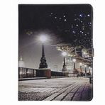 Yiizy Apple iPad Pro 12.9 inç 2018 Kılıf, Cityscape Deri Slim Fit Ayakta Koruyucu Kapak Kimlik ve Kredi Kartı Yuvaları Cepler Manyetik Kayış Cüzdan Kılıfı Flip Kapak Kılıf