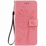 Yiizy Apple iPhone 7 Plus Kılıf, Ağaç Baskı İnce Flip PU Deri Kapak Kapak Kabuğu Cüzdan Kılıfı, Kart için Orta Yuvası, Tampon Koruyucu Cilt Cep (Pembe)