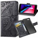 Yiizy Asus ZenFone Live (L1) ZA550KL için Kılıf, ZA550KL için Kelebek 3D Deri Cüzdan Kapaklı Kılıf, Kickstand Kart Yuvalı Manyetik Koruyucu Kılıf Tampon Kılıfı (Siyah)