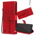 Yiizy Huawei P30 Lite için Koruyucu Kılıf Birinci Sınıf Deri Kapaklı Cüzdan Kapak Tampon Dar Kesim Hafif Kabuk Kılıf Medya Destek Çubuğu ve Kart Yuvaları Tasarımlı (Kırmızı)