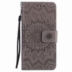 Yiizy Huawei P9 / EVA-L09 / EVA-L19 / EVA-L29 için Kılıf Kapak, Güneş Yaprakları Tasarım Birinci Sınıf PU Deri İnce Kapaklı Cüzdan Kapak Tampon Koruyucu Kılıf Medya Destek Çubuğu Kart Yuvalı (Gri)