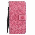 Yiizy Huawei P9 / EVA-L09 / EVA-L19 / EVA-L29 için Kılıf Kapak, Güneş Yaprakları Tasarım Birinci Sınıf PU Deri İnce Kapaklı Cüzdan Kapak Tampon Koruyucu Kılıf Medya Destek Çubuğu Kart Yuvalı (Pembe)