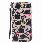 Yiizy Huawei P9 (EVA-L09, EVA-L19, EVA-L29) için Kılıf Kapak, Sevimli Kedi Tasarımı Premium PU Deri İnce Kapaklı Cüzdan Kapak Tampon Koruyucu Kılıf Medya Kickstand Kart Yuvaları ile