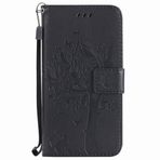 Yiizy Huawei Y3 (2017) / L02 / L03 için Kılıf Kapak, Ağaç Baskı Tasarımı Birinci Sınıf Deri Kapaklı Cüzdan Tampon İnce Hafif Koruyucu Kılıf Medya Destek Çubuğu Kart Yuvalı (Siyah)