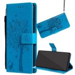 Yiizy Motorola Moto G8 Power Lite için Koruyucu Kılıf Birinci Sınıf Deri Kapaklı Cüzdan Kapak Tampon Dar Kesim Hafif Kabuk Kılıf Medya Destek Çubuğu ve Kart Yuvaları Tasarımlı (Mavi)