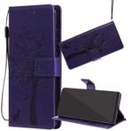 Yiizy Oppo F17 Pro için Koruyucu Kılıf, Oppo Reno4 Lite için PU Deri Kılıf, Kapaklı Cüzdan Kapak Oppo F17 Pro/Oppo Reno4 Lite için İnce TPU Kabuk, Destek Çubuğu ve Kart Yuvalı (Mor)