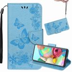 Yiizy Samsung Galaxy Note10+ N975F için Kılıf, Galaxy Note10 Plus için Büyük Kelebek Kabartmalı Deri Cüzdan Kapaklı Kılıf Destek Kart Yuvalı Manyetik Koruyucu Kılıf Tampon Kılıfı (Mavi)