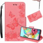 Yiizy Samsung Galaxy Note10+ N975F için Kılıf, Galaxy Note10 Plus için Büyük Kelebek Kabartmalı Deri Cüzdan Kapaklı Kılıf Destek Kart Yuvalı Manyetik Koruyucu Kılıf Tampon Kılıfı (Pembe)