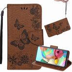 Yiizy Samsung Galaxy Note10+ N975F için Kılıf, Galaxy Note10 Plus için Büyük Kelebek Kabartmalı Deri Cüzdan Kapaklı Kılıf, Destek Stantlı Kart Yuvalı Manyetik Koruyucu Kılıf Tampon Kılıfı (Kahverengi)