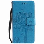 Yiizy Samsung Galaxy Xcover 4 / G390 için Kılıf Kapak, Ağaç Baskı Tasarımı Birinci Sınıf Deri Kapaklı Cüzdan Tampon İnce Hafif Koruyucu Kılıf Medya Destek Çubuğu Kart Yuvalı (Mavi)