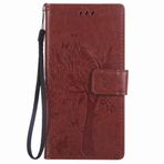Yiizy Sony Xperia XZ F8332 için Kılıf Kapak, Ağaç Baskı Tasarımı Birinci Sınıf PU Deri İnce Kapaklı Cüzdan Kapak Tampon Koruyucu Kılıf Medya Destek Çubuğu Kart Yuvalı (Kahve)