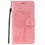 Yiizy Wiko Lenny 3 Kılıfı için Kılıf Kapak, Ağaç Baskı Tasarımı Premium PU Deri İnce Kapaklı Cüzdan Kapak Tampon Koruyucu Kılıf Medya Destek Çubuğu Kart Yuvalı (Pembe)