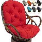 Yıkanabilir döner sallanan sandalye minderi, rattan sandalye yastığı, konfor için yumuşak koltuk minderi, rahatlamak için ergonomik tasarım, iç ve dış mekan kullanımı için ideal