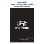 Yıkanabilir Hyundai Oto Paspas Kağıdı Siyah Gümüş Baskı 50 Adet