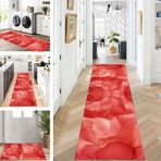 Yıkanabilir Kaymaz Mutfak Yolluğu Halısı 90 x 150 cm Pembe Renk Koridor Oturma Odası Yatak Odası için Metre ile Satılır Özelleştirilebilir Renk: Pembe