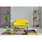 Yıkanabilir Modern Desenli Kaymaz Taban Dijital Baskı Halı - 200 x 300 cm - Bej - Sarı - Bordo
