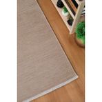 Yıkanabilir Pamuk Dokuma Kilim Doğal Kendinden Saçaklı Yolluk Kaymaz Tabanlı Halı - Bej - 100 x 200 cm