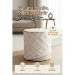 Yıkanabilir Puf Tabure Kılıfı Tak-Çıkar-Değiştir-Yenile Orta Sehpa Kılıfı 40X43 Mila Ekru
