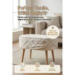 Yıkanabilir Puf Tabure Kılıfı Tak-Çıkar-Değiştir-Yenile Orta Sehpa Kılıfı 59X37x17 Mila Ekru