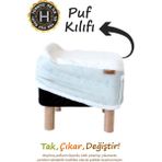 Yıkanabilir Puf Tabure Kılıfı Tak-Çıkar-Değiştir-Yenile Orta Sehpa Kılıfı Bb Solid Çağla Yeşili