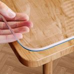 Yıkanabilir Şeffaf Masa Örtüsü Su Geçirmez PVC Masa Koruyucu Çizilmeye ve Isıya Dayanıklı Şeffaf Plastik Kapak Yemek ve Mutfak için 1 mm ve 1,7 mm Kalınlık Kristal Netliğinde Koruma