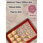 Yıkanabilir Silikon Makaron Yapıcı ve Pişirici Mat 40X30 cm - Seçenek 1 - Açık Gri