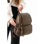 Yıkanmış Deri Sırt Çantası Bronz Model: (571-14-11M)