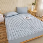 Yıkanmış Pamuk Yatak Örtüsü Kapitone Yatak Koruyucu Üst Lastikli Çarşaf Taşınabilir Tasarımlı 48x74 cm Yastık Kılıfı Seti Ev ve Seyahat için İdeal