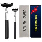 YIKATO Büyük Boy Sırt Scratcher Seti, 2 Paket Taşınabilir Uzatılabilir Paslanmaz Çelik Teleskop Masaj Aleti, Erkek/Kadınlar için Hediye/Çorap Stuffers