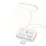 yikinb LED masa lambası, 2 USB şarj portu ve 4 AC güç çıkışlı, masa lambaları, 2 aydınlatma modu, ev başucu ofis için göz bakımı okuma lambası