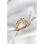 Yılan Model Gold Renk Zirkon Taşlı Kadın Yüzük - Tj-Byk3979 Tg-1395 347272