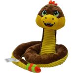 Yılan Peluş Oyuncak Çıngıraklı Sevimli Yılan Peluş 25 cm - Uyku ve Oyun Arkadaşı Peluş Oyuncak - Kahverengi