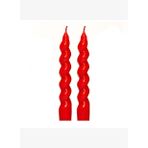 Yılbaşı 2li Twirl Glow Kırmızı Şamdan Mum Seti (18 cm)
