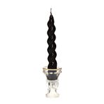 Yılbaşı 2li Twirl Glow Siyah Şamdan Mum Seti (18 cm)