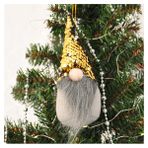 Yılbaşı Ağaç Dekor Süsü Gold Pullu Peluş Noel Baba Cüce 18 Cm