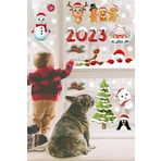 Yılbaşı Ağacı Noel Baba Geyik Kardan Adam Kar Taneleri Kış Temalı Pencere Sticker