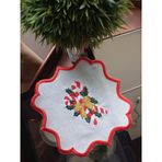 Yılbaşı baston şeker işlemeli kokteyl peçetesi 16x16cm
