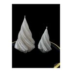 Yılbaşı Çam ağacı 2’li Mum seti Büyük 15 cm, küçük 12 cm - beyaz & silver