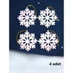 Yılbaşı Çam Ağacı Süsleri Kar Tanesi 4 Adet 9 X 9 Cm